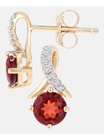 Diamant L'éternel Ohrringe aus 375 Gelbgold mit 0.7 Karat Diamant mit Granat
