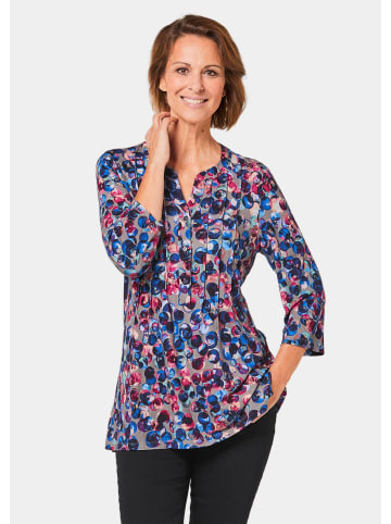 GOLDNER Figurschmeichelndes Drucktunika-Shirt in marine / rot / getupft