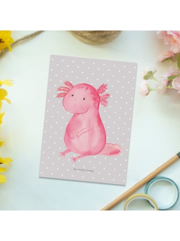 Mr. & Mrs. Panda Grußkarte Axolotl Niedlich ohne Spruch in Grau Pastell