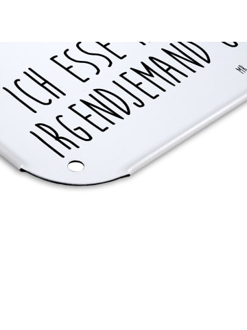 Mr. & Mrs. Panda Retro Blechschild Igel Kuchenstück mit Spruch in Weiß