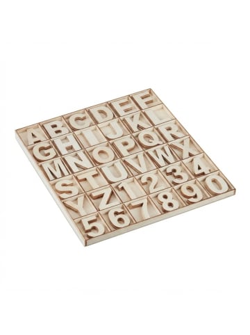 relaxdays 144-tlg. Holzbuchstaben Set in Natur