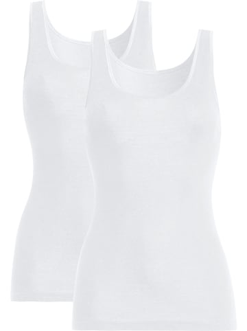 Con-ta Baumwolle, Feinripp Unterhemd 2er-Pack in weiß