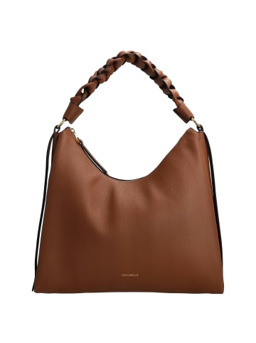 COCCINELLE Boheme Grana Double – Schultertasche M 34 cm (cognac/noir) in cognac/noir