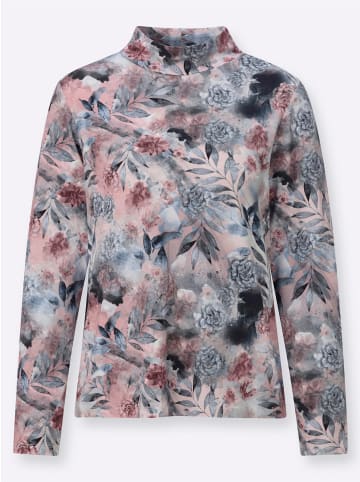 WITT WEIDEN Stehkragen-Shirt in hortensie-rauchblau-bedruckt