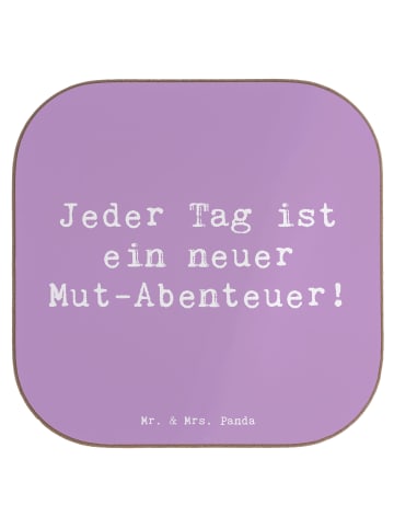 Mr. & Mrs. Panda Untersetzer für Gläser Spruch Angst überwinden ... in Lavendeltraum