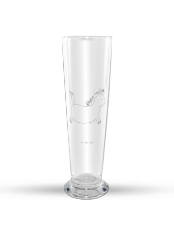 Mr. & Mrs. Panda Weizenbierglas Pferd Springen ohne Spruch in Transparent