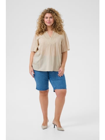 KAFFE curve Kurzarm-Bluse KCkarlia Regular fit in Feather Gray