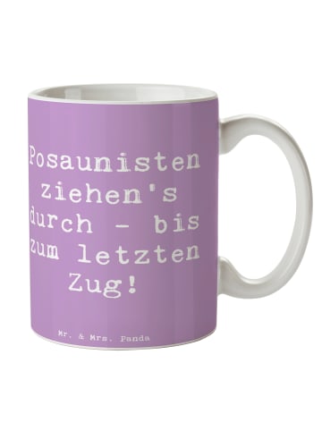 Mr. & Mrs. Panda Tasse Spruch Trombone Durchzieher mit Spruch in Lavendeltraum