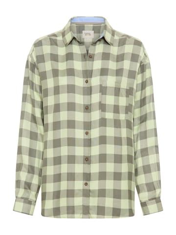 Camel Active Bluse mit Brusttasche in Limettengrün kariert