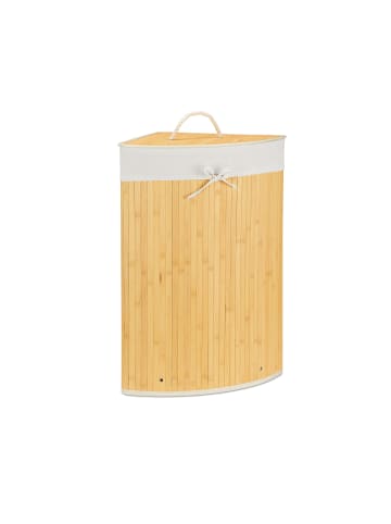 relaxdays 2 x Eckwäschekorb in Creme - (B)49,5 x (H)65 x (T)37 cm