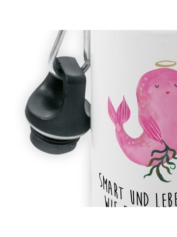 Mr. & Mrs. Panda Wasserflasche Sternzeichen Jungfrau mit Spruch in Weiß