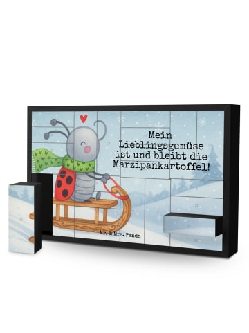 Mr. & Mrs. Panda Weihnachtskalender Smörle Rodeln Design mit Spruch in Weiß