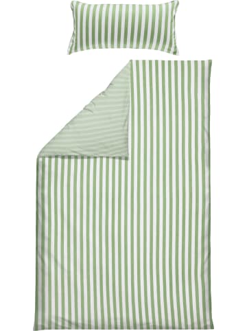 Erwin Müller Mako-Satin Wendebettwäsche in jade-weiß