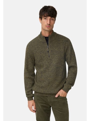 Camel Active Strick-Troyer mit melierter Struktur in Waldgrün