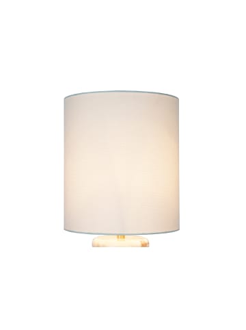SalesFever Tischleuchte 1-flammig mit Marmor-Standfuß und Leinen-Lampenschirm in Beige
