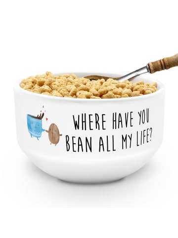 Mr. & Mrs. Panda Schüssel Kaffee Bohne mit Spruch in Weiß