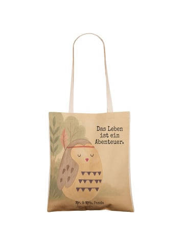 Mr. & Mrs. Panda Tasche Eule Federschmuck Design mit Spruch in Weiß
