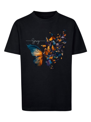 F4NT4STIC T-Shirt Schmetterling Frühling Tee Unisex in schwarz