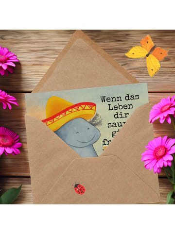 Mr. & Mrs. Panda Einladungskarte Axolotl Tequila Design mit Spruch in Weiß