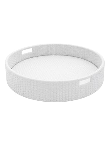 relaxdays Schwimmendes Tablett in Weiß - (H)20 x Ø80 cm