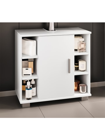 VCM  Holz Badmöbel Badunterschrank Waschbecken Zalo M in Weiß