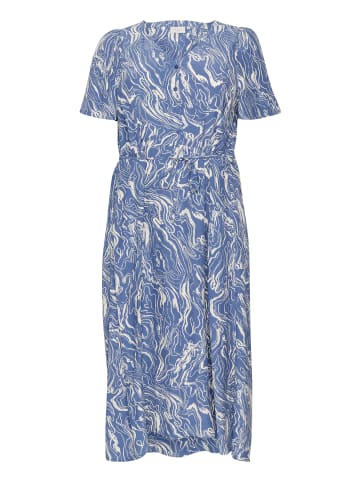 KAFFE curve Kleid KCalona Regular fit in Blue Indigo/White Marbel