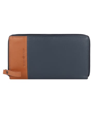 Greenburry Nappa Geldbörse RFID Schutz Leder 19.5 cm in grey-tan