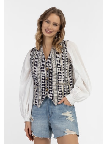 IZIA Damen Weste in Dunkelmarine Wollweiss