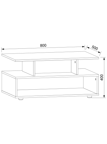 ebuy24 Couchtisch Esila 2 Weiß 80 x 50 cm