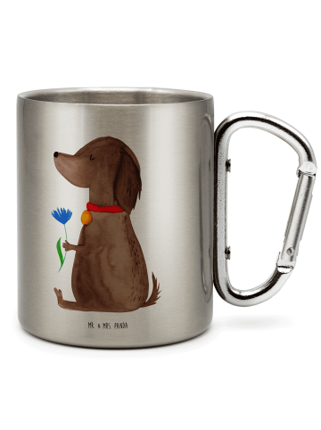 Mr. & Mrs. Panda Becher Hund Blume ohne Spruch in Silber
