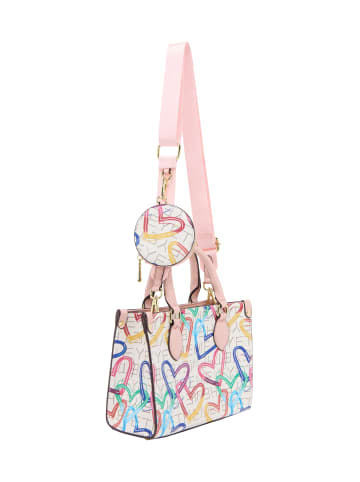 myMo Women Handbag in White Pink