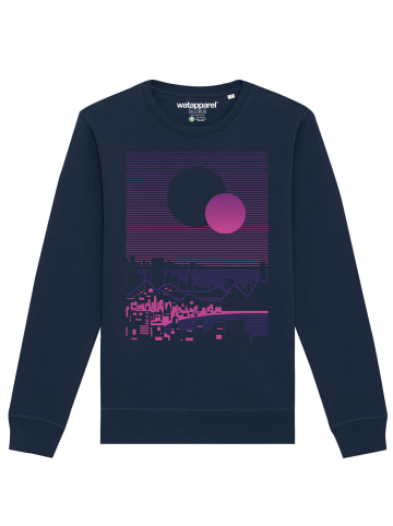 wat? Apparel Sweatshirt Sun and Moon Skyline in Dunkelblau