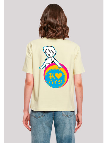 F4NT4STIC Ladies Everyday Tee Heidi Kopf Motiv Heroes of Childhood in softyellow