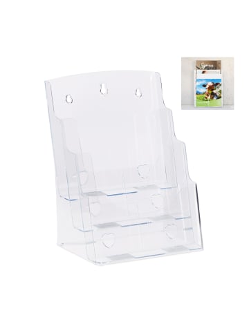 relaxdays 2x Prospekthalter in Transparent - DIN A4