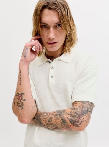 Jack & Jones Gestricktes Polo in Cloud Dancer