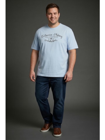 Man's World Rundhalsshirt in hellblau/grau