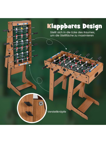 COSTWAY Tischkicker klappbar 69 x 60 x 71 cm in Braun