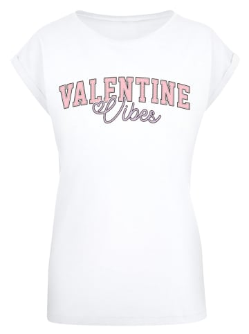 F4NT4STIC Extended Shoulder T-Shirt Valentinstag Valentine Vibes in weiß