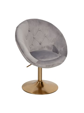 FineBuy Relaxsessel in Grau / Samt / 67x62x100