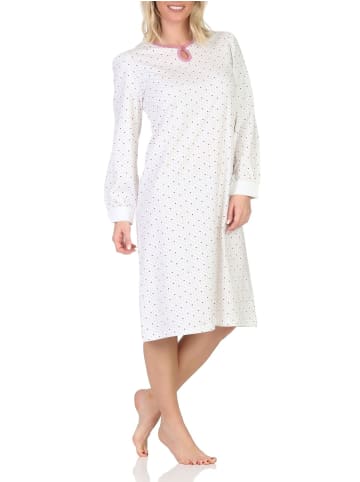 NORMANN Langarm Nachthemd klassische Design Knopfleiste am Hals - 87428 in altrose