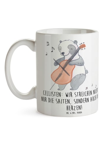 Mr. & Mrs. Panda Becher Zeichenllo Herz mit Spruch in Weiß