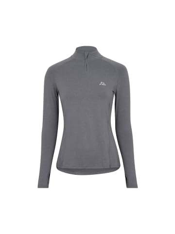 DANISH ENDURANCE Langarmshirt Half Zip in grau meliert