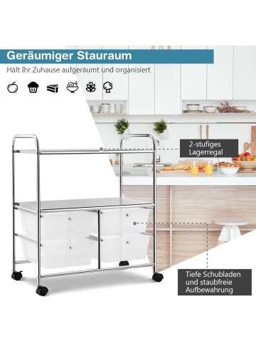 COSTWAY Rollcontainer in Transparent