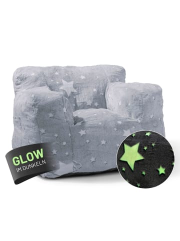 Lumaland Kindersitzsack Glow in the dark grau vakuumiert grau