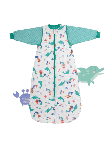Schlummersack Babyschlafsack, 2.5 TOG in Weiß-Türkis