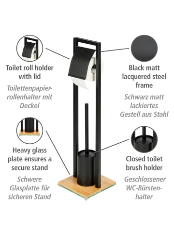 Wenko WC-Bürstenhalter Bambusa, WC-Bürstenhalter Mod. Bambusa in Schwarz