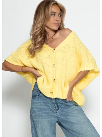 SASSYCLASSY Oversize Strickweste in Gelb