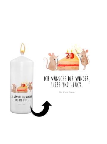 Mr. & Mrs. Panda Geburtstagskerze 70. Geburtstag Mäuse Kuchen mi... in Weiß