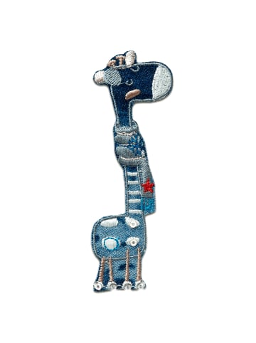 Catch the Patch Giraffe Tier Kinder JeansApplikation Bügelbild inBlau