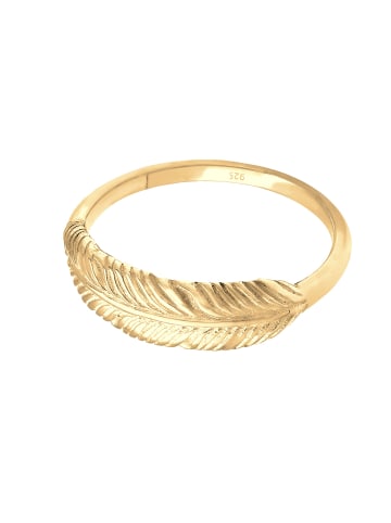 Elli Ring 925 Sterling Silber Feder in Gold